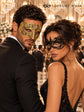 Gold Clear Stone Diamond Mask for Men & Black Lace Mask for Women – product photo 4