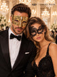Gold Diamond Stone Venetian Mask & Black Swan Lace Mask – product photo 5