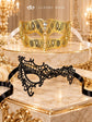 Gold Diamond Venetian Mask for Men & Black Phantom Lace Mask for Women – product photo 6