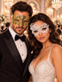 Gold Clear Stone Diamond Mask for Men & White Swan Lace Mask for Women