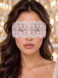 White Floral Lace Eye Blindfold with Ribbon Ties | Sheer Boudoir Mask for Women, Romantic Bridal Night & Honeymoon Wear