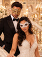White Lace Mask for Women & Gold Diamond Stone Mask for Men – product photo 2