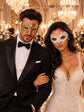 White Lace Mask for Women & Gold Diamond Stone Mask for Men – product photo 4