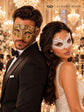 White Lace Mask for Women & Gold Diamond Stone Mask for Men – product photo 5