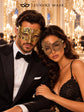 Gold Swan Lace Mask for Women & Diamond Clear Stone Venetian Mask for Men – product photo 4