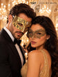 Gold Black Lace Mask for Women with Gold Diamond Stone Mask for Men – product photo 3