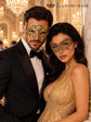 Gold Black Lace Mask for Women with Gold Diamond Stone Mask for Men – product photo 5