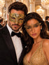 Gold Phantom Lace Mask & Diamond Clear Stone Venetian Mask