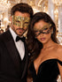 Black Gold Lace Mask for Women & Gold Diamond Venetian Mask for Men