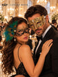 Black Gold Peacock Feather Lace Mask for Women & Gold Diamond Clear Stone Venetian Mask for Men – product photo 4