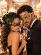 Black Gold Peacock Lace Mask for Women with Gold Diamond Stone Venetian Mask for Men – product photo 5