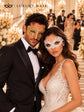 Gold Diamond Laser Cut Mask for Men & White Lace Venetian Mask for Women | Elegant Gold White Masquerade Couple Set - product view 3