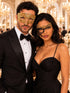 Black Gold Phantom Lace Mask & Gold Diamond Venetian Mask | Dramatic His and Hers Masquerade Masks for Couples
