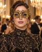 Gold Cutout Masquerade Mask for Women, Detailed Venetian Eye Mask with Clear Rhinestones - main image