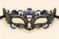 Black and Blue Masquerade Mask for Women, Ornate Filigree Venetian Eye Mask - image 5