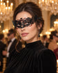 Black and Red Masquerade Mask for Women, Cutout Party Eye Mask for Prom and Halloween - main image
