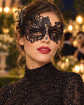 Black Swan Masquerade Mask with Clear Teardrop Stone for Women, Side Design Party Mask - product photo