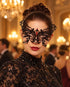 Black Butterfly Masquerade Mask with Red Rhinestones for Women, Party Eye Mask for Prom - main image