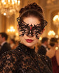 Black Butterfly Masquerade Mask with Red Rhinestones for Women, Party Eye Mask for Prom - main image