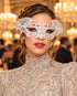 White Bat Wing Masquerade Mask for Women, Halloween Costume Eye Mask for Parties - main image