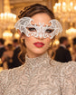 White Bat Wing Masquerade Mask for Women, Halloween Costume Eye Mask for Parties - main image
