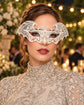 White Bat Wing Masquerade Mask for Women, Halloween Costume Eye Mask for Parties - product photo