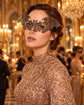 Bronze Bat Wing Masquerade Mask for Women, Halloween Costume Eye Mask for Parties - product photo