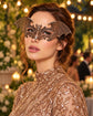 Bronze Bat Wing Masquerade Mask for Women, Halloween Costume Eye Mask for Parties - product photo