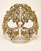 Gold Skull Masquerade Mask with Clear Crystals for Women, Full Face Halloween Costume Mask - product photo
