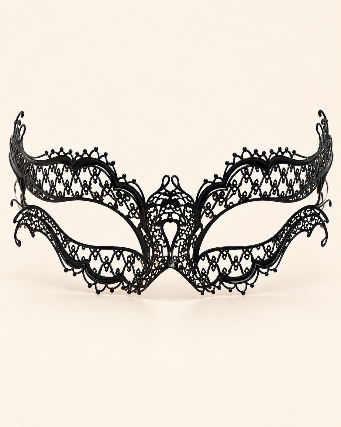 Black Masquerade Mask for Women, Party Eye Mask for Prom, Halloween and Costume Parties - product photo