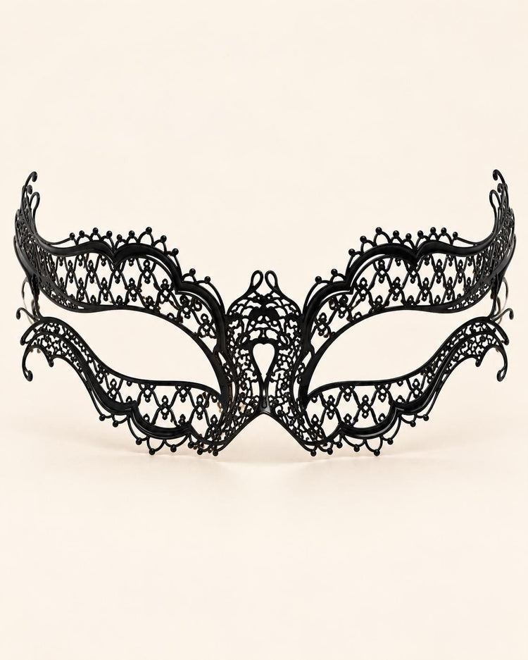 Black Masquerade Mask for Women, Party Eye Mask for Prom, Halloween and Costume Parties - product photo