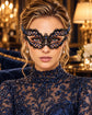 Black and Blue Masquerade Mask for Women with Rhinestones, Party Eye Mask for Prom and Halloween - product photo