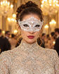 White Masquerade Mask for Women with Rhinestones, Party Eye Mask for Prom and Halloween - product photo