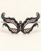 Black Masquerade Mask with Pink Rhinestones for Women, Diamond Design Party Eye Mask - product photo