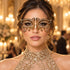 Gold Metal Masquerade Mask with Clear Rhinestones for Women, Party Eye Mask for Prom - main image