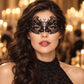 Black Butterfly Masquerade Mask with Clear Rhinestones for Women, Metal Party Eye Mask - main image