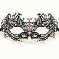 Black Butterfly Masquerade Mask with Pink Rhinestones for Women, Metal Party Eye Mask - product photo