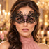 Black Butterfly Masquerade Mask with Pink Rhinestones for Women, Metal Party Eye Mask - main image