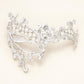 White Masquerade Mask with Clear Rhinestones for Women, Metal Party Eye Mask for Prom - product photo