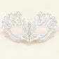 White Butterfly Masquerade Mask with Clear Rhinestones for Women, Metal Party Eye Mask - product photo