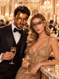 Gold Phantom Masks for Couples - Venetian Opera Half Face Mask for Men & Gold Phantom Lace Mask for Women - product photo
