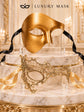 Gold Phantom Masks for Couples - Venetian Opera Half Face Mask for Men & Gold Phantom Lace Mask for Women - product photo
