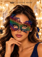 Rainbow Swan Lace Mask for Women - Colorful Venetian Eye Mask for Masquerade Ball, Mardi Gras & Costume Party - product photo