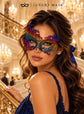 Rainbow Swan Lace Mask for Women - Colorful Venetian Eye Mask for Masquerade Ball, Mardi Gras & Costume Party - product photo
