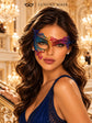 Rainbow Phantom Lace Mask for Women - Colorful One Eye Venetian Mask for Masquerade Ball, Mardi Gras & Costume Party - product photo