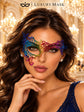Rainbow Phantom Lace Mask for Women - Colorful One Eye Venetian Mask for Masquerade Ball, Mardi Gras & Costume Party - product photo