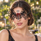 Black Spider Web Masquerade Mask with Red Rhinestones for Women, Halloween Eye Mask - product photo