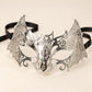 Silver Crown Masquerade Mask for Women, Metal Eye Mask with Clear Stones for Prom - product photo