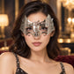 Silver Crown Masquerade Mask for Women, Metal Eye Mask with Clear Stones for Prom - product photo