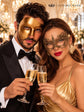 Gold Opera Phantom Mask for Men & Gold Lace Mask for Women | Venetian Half Face His and Hers Masquerade Set - image 4